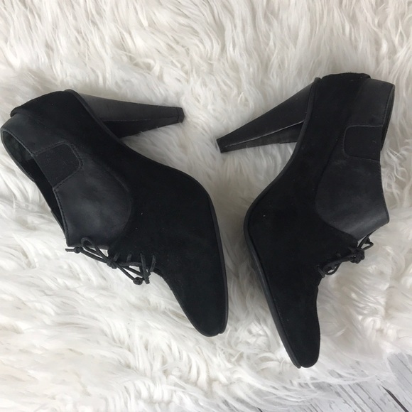 All Saints Spitalfields Black Suede Laceup Booties - Picture 3 of 7